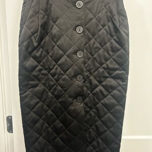 Elegant Black Quilted Skirt